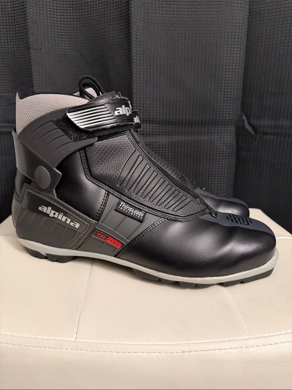 Alpina TR-40 Cross-Country Ski Boots in Black/Gray Men’s Sz EU 46, US Men’s 12